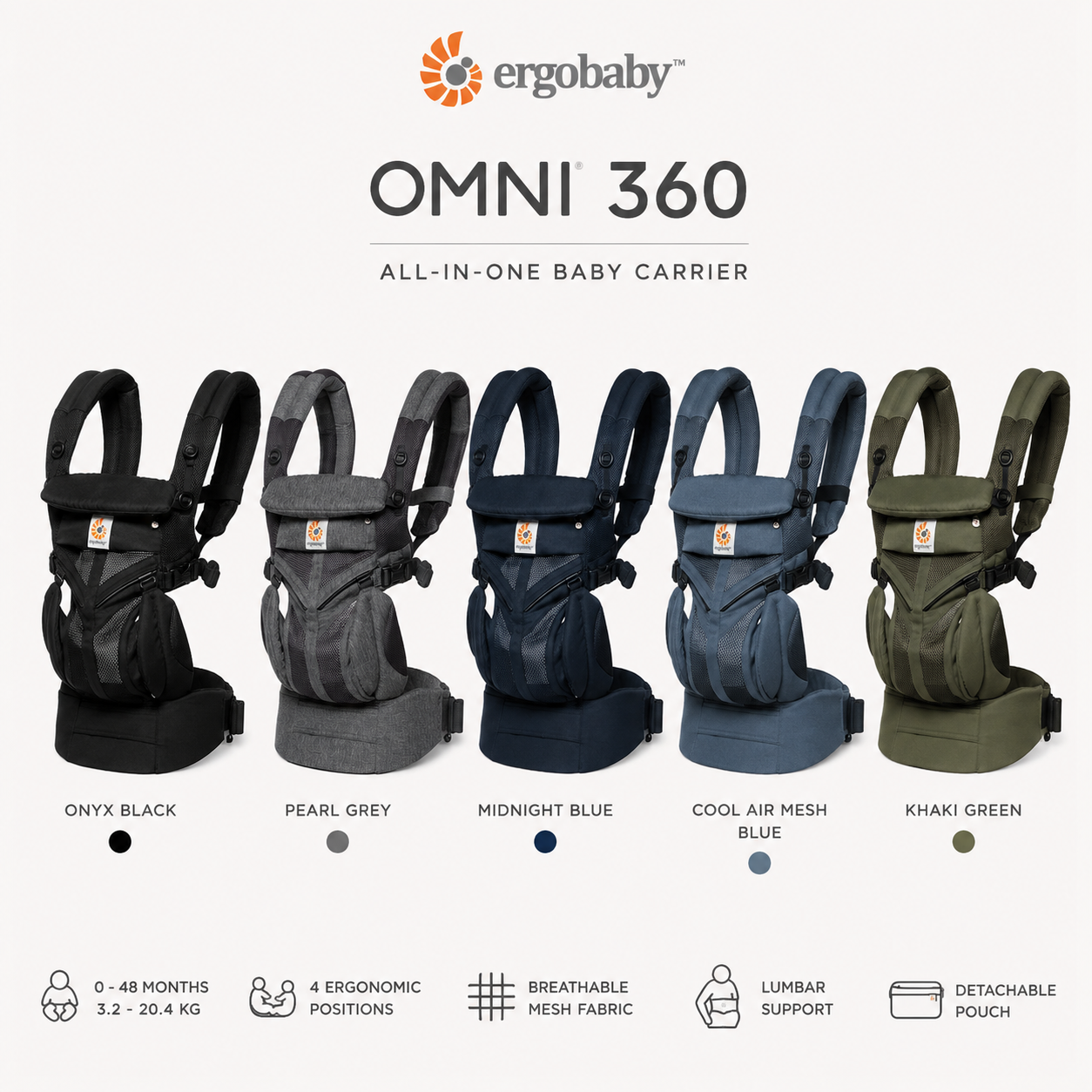 Ergobaby Omni 360 ბავშვის ერგონომიული კენგურუ