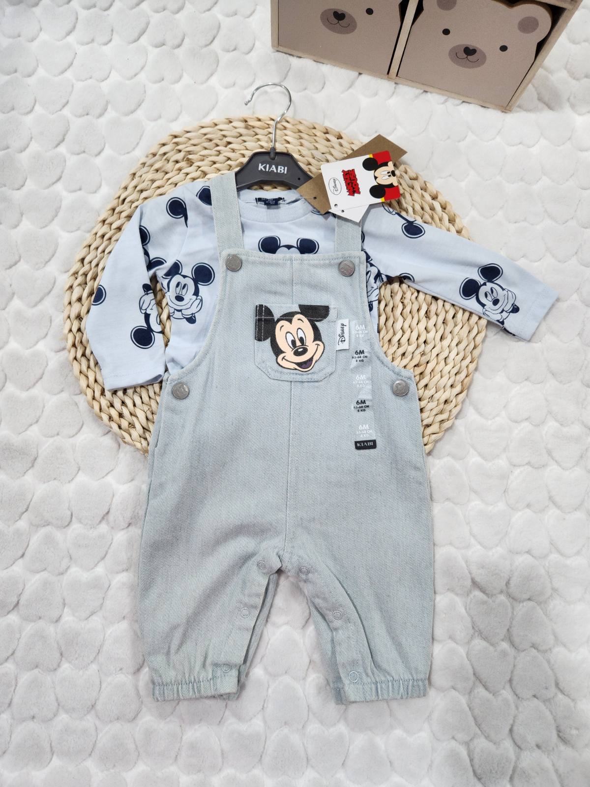 ბავშვის ჯინსის კომბინეზონის ორეული Mickey