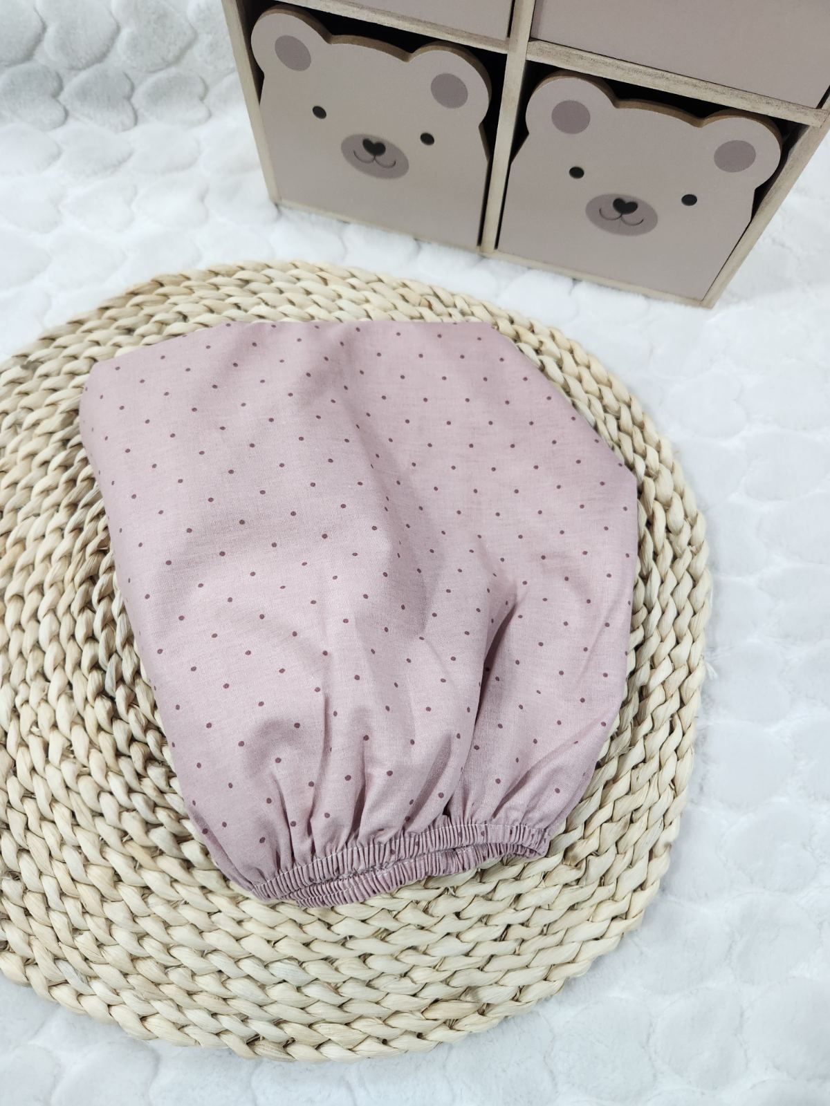 მრგვალი საწოლის რეზინიანი ზეწარი  — 100% ბამბა